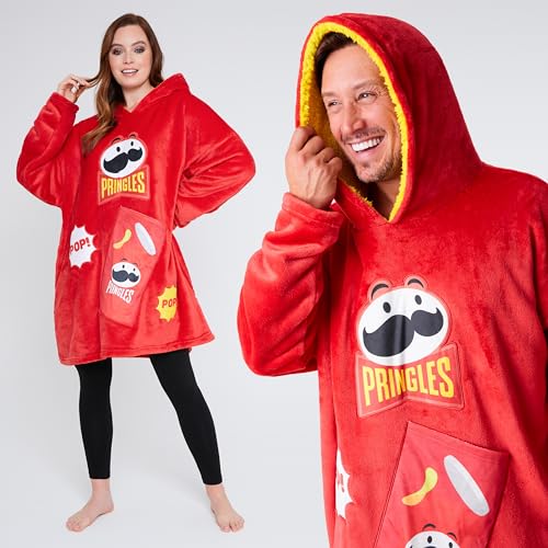 Pringles Hoodie Blanket for Adults Teenagers Cosy Oversized Fleece Hoodie One Size Sherpa Hood Pocket Gifts for Men - Image 5