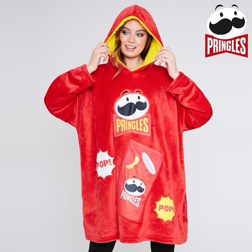 Pringles Hoodie Blanket for Adults Teenagers Cosy Oversized Fleece Hoodie One Size Sherpa Hood Pocket Gifts for Men - Image 4