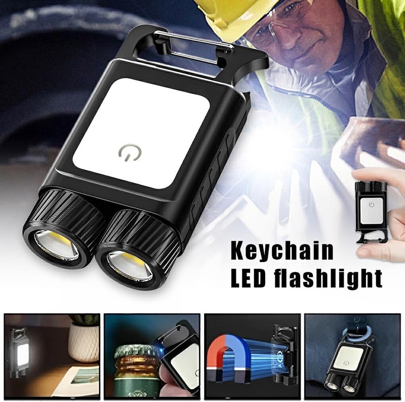 ZUGAD ZUGAD MultiFunction Keychain USB Rechargeable Work Light Long Range Powerful Camping Light Power Display Bottle Opener Dual Light Source EDC Mini Flashlight Keychain Light 1pc - Image 2