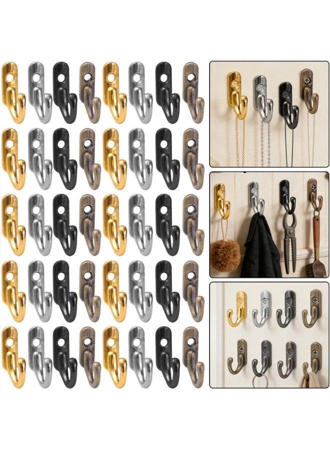 Vintage Wall Mounted Metal Hooks for Hanging Jewelry Keys Towel Bag Small Hangers Bathroom Kitchen Storage Hook Rack with Screw - Image 1