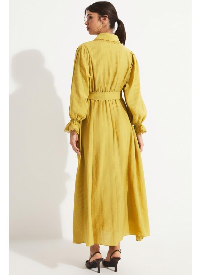 جون فستان ميدي بياقة دانتيل - Image 5