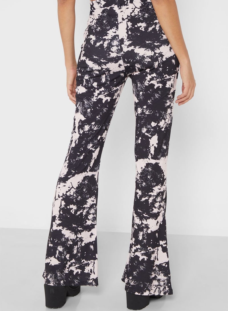 NASTY GAL High Waist Printed Flared Pants - Image 2