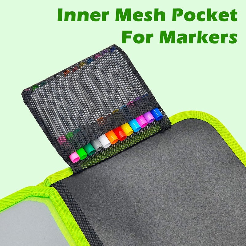 VGRASSP 14 Pages Erasable Slate Book for Kids with 12 Washable Markers and Wet Wipes - Reusable Doodle and Scribble Pad for Boys and Girls - Color As Per Stock - Image 5