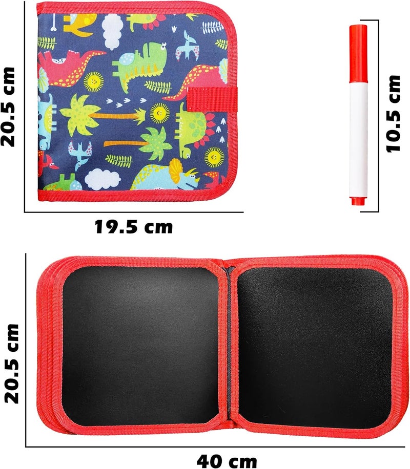 VGRASSP 14 Pages Erasable Slate Book for Kids with 12 Washable Markers and Wet Wipes - Reusable Doodle and Scribble Pad for Boys and Girls - Color As Per Stock - Image 3