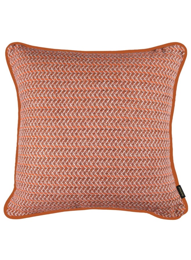 Belchior Concept Cordone Detail Square Shaped Decorative Cushion Terracotta Orange and White 50 x 50 cm 472413