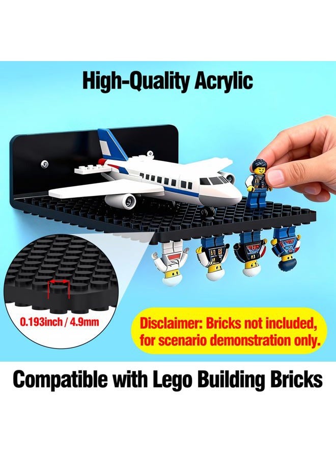 WSBXBB 4 Pack Shelves Floating for Lego Building Bricks, Dual‑Sided 16x16 Studs for Lego Brick, Floating Shelves for Wall, Storage, Shelf & Display Case Wall Mount Compatible with Most Building Bricks - Image 2