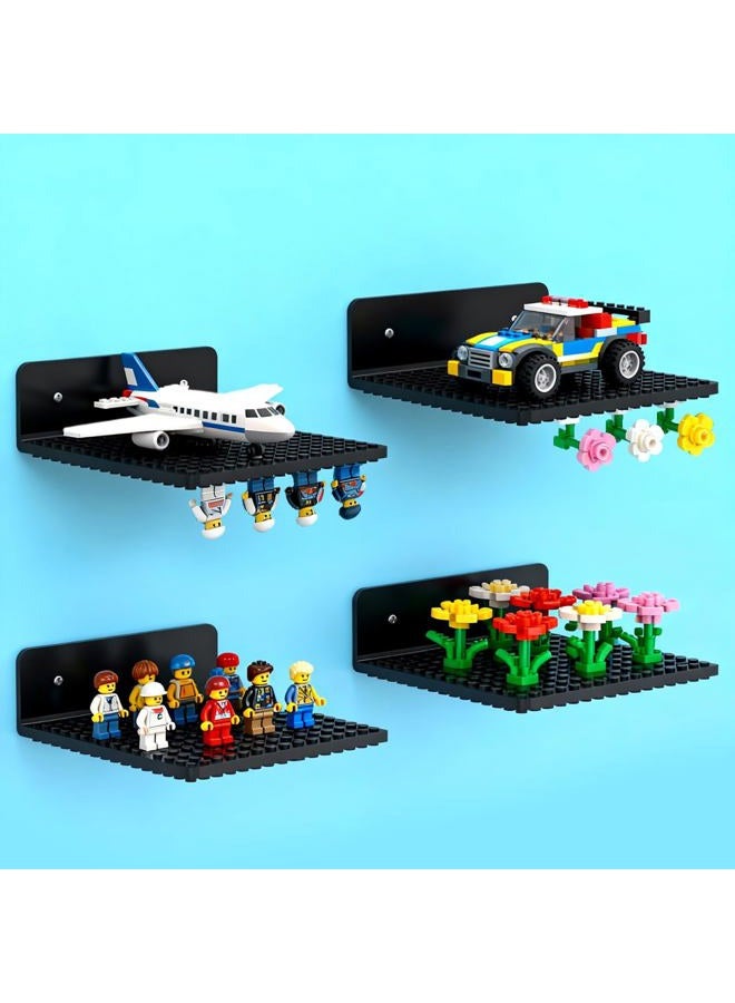WSBXBB 4 Pack Shelves Floating for Lego Building Bricks, Dual‑Sided 16x16 Studs for Lego Brick, Floating Shelves for Wall, Storage, Shelf & Display Case Wall Mount Compatible with Most Building Bricks - Image 1