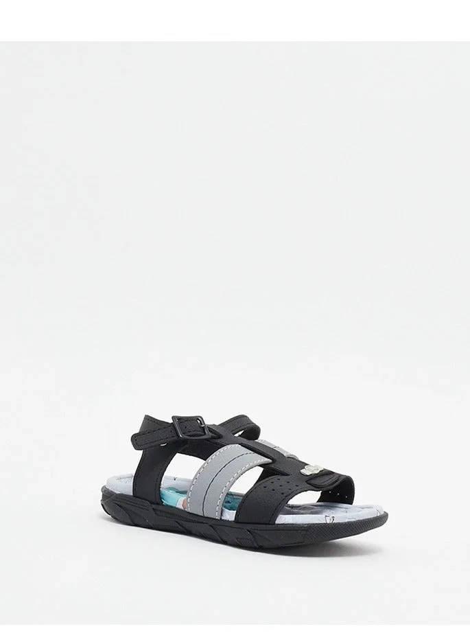 MOLEKINHO Kids' Casual Sandals with Buckle – Black &amp; Grey