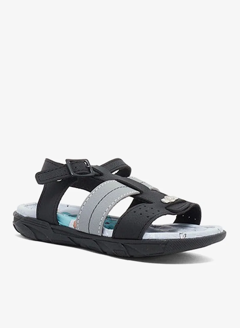 Molekinho Kids' Casual Sandals with Buckle – Black &amp; Grey
