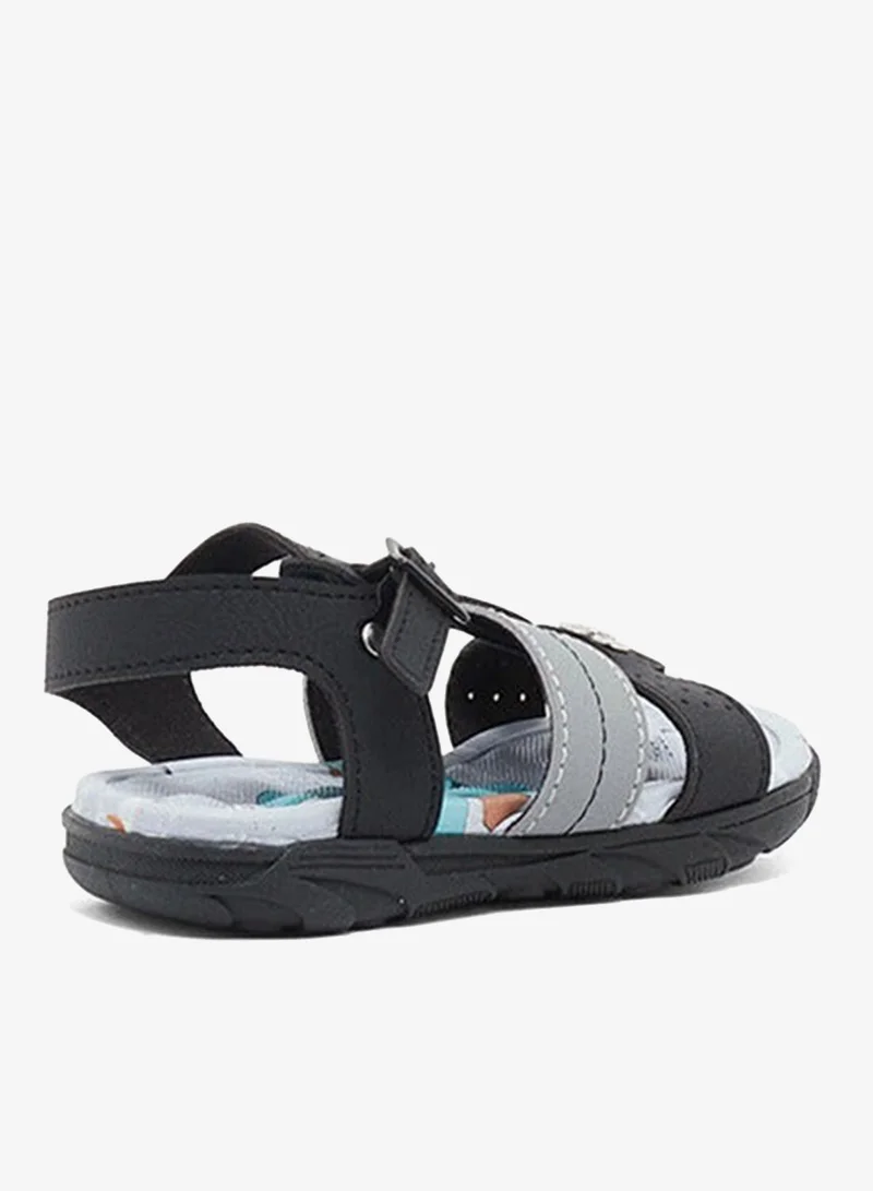 Molekinho Kids' Casual Sandals with Buckle – Black &amp; Grey