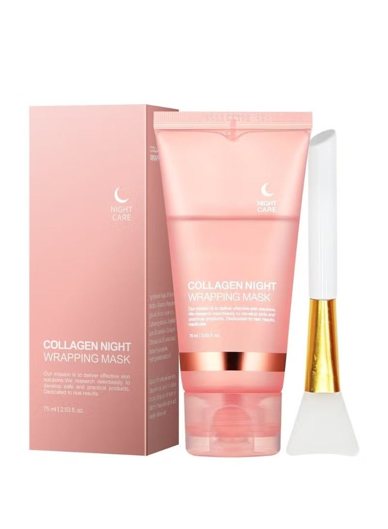 اترجسز قناع الكولاجين قناع الليل التفاف ، تحلل الكولاجين قناع تقشير ، على نحو سلس وثابت الجلد ، والحد من الخطوط الدقيقة والغمر الداكن ، ومناسبة لجميع أنواع البشرة العناية بالبشرة ( 2.53 فلوريدا.oz ) - Image 1