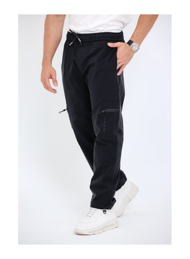 WHITE RABBIT Slip On Plain Black Practical Joggers  - Image 2
