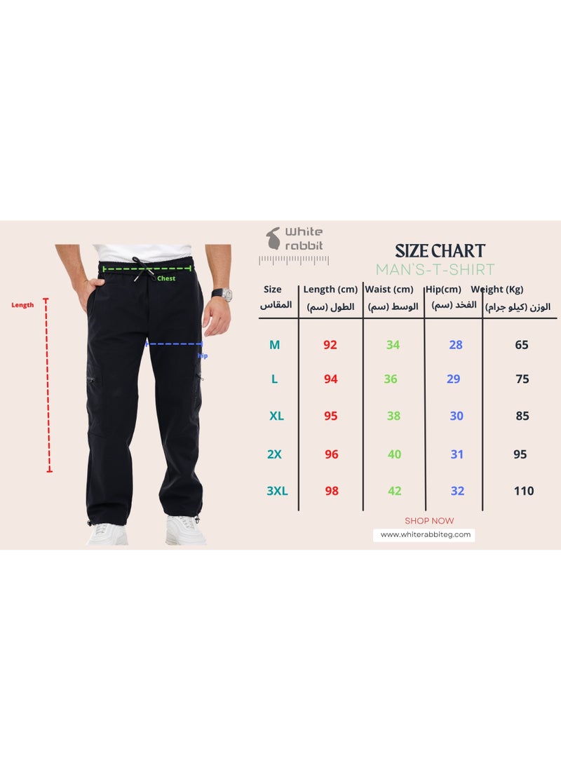 Slip On Plain Black Practical Joggers