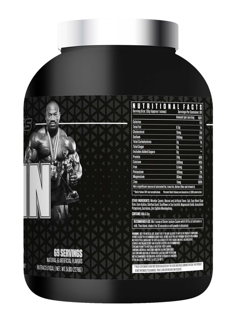 DEXTER JACKSON - Black Series Casein Protein - Nighttime Muscle Recovery (Vanilla Ice Cream)2276g (5 Lbs), 69 Servings - Image 1