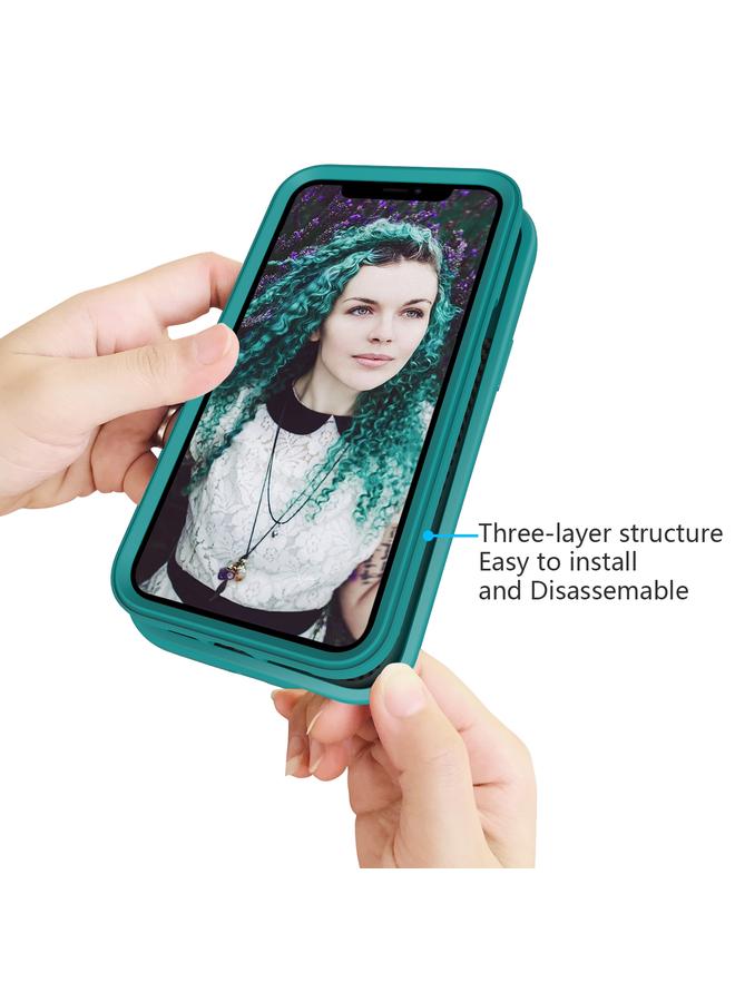 زبون جراب لهاتف iPhone 13 Pro Max بنمط موجة 3 في 1 جراب واقٍ مقاوم للصدمات من السيليكون + الكمبيوتر الشخصي - Image 4