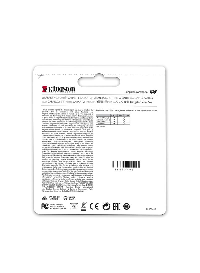 كينغستون DataTraveler microDuo 3C 256GB USB-C & USB-A Flash Drive | Speeds up to 200 MB/s | USB 3.2 Gen 1 | Duo Connector | DTDUO3CG3/256GB - Image 5