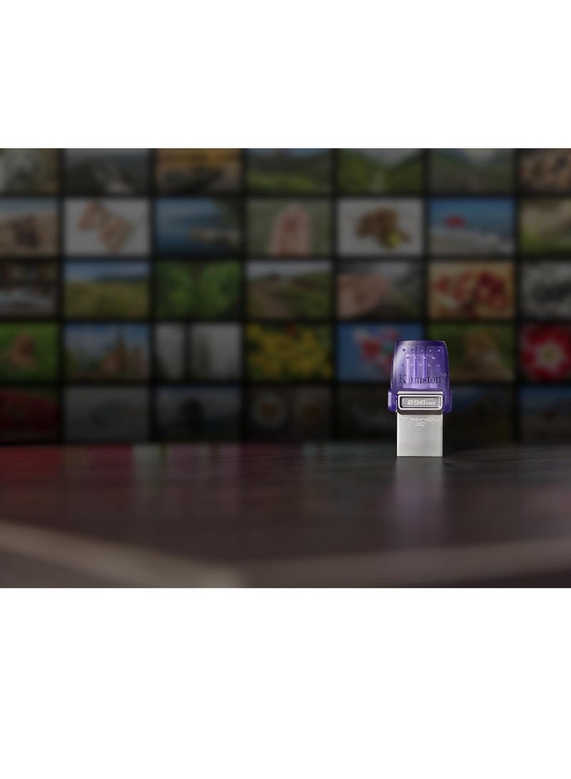 كينغستون DataTraveler microDuo 3C 256GB USB-C & USB-A Flash Drive | Speeds up to 200 MB/s | USB 3.2 Gen 1 | Duo Connector | DTDUO3CG3/256GB - Image 4
