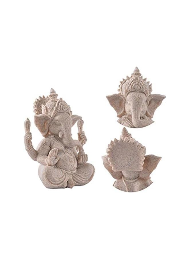 klarako Elephant Statue Sculpture Sandstone Ganesha Buddha Handmade Figurine  - Image 2