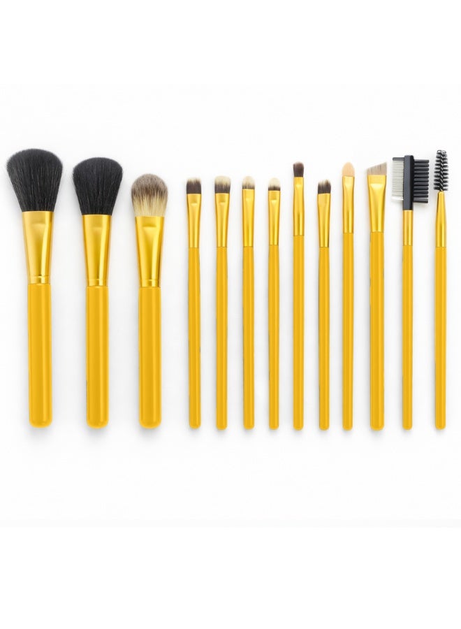 Kylie Professional Makeup Brush Set 12 Pcs for Smooth & Seamless Makeup Blending – Soft Dense Bristles for Flawless, Even Application of Face & Eye Makeup with Elegant Gold Design - Image 1