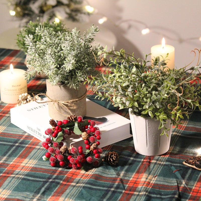 PENGYEE 4Pcs Small Fake Plants  Artificial Plants Indoor  Faux Plants for Home Decor  Small Faux Plants in White Pot for Bathroom Kitchen Office Farmhouse Room Shelf Decor - Image 2