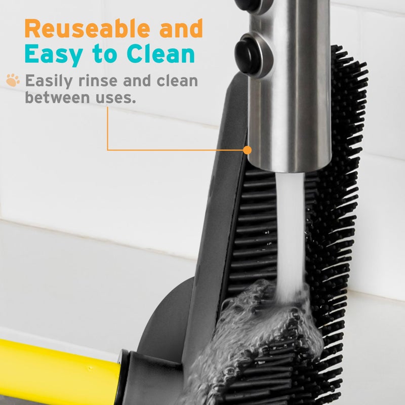 FURemover Original Plus Pet Hair Rubber Broom with Squeegee, with 61" Telescopic Handle for Carpet, Tile and Hardwood - Image 5
