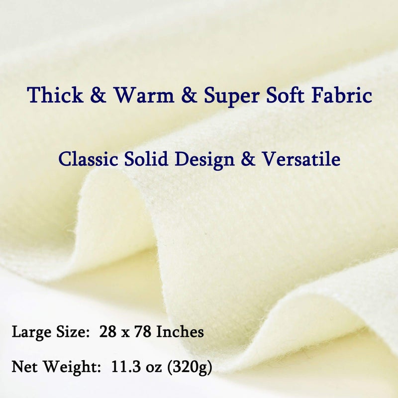 vimate Wool Scarf Women, Winter Thick Cream/Off White Bridesmaid Wool Pashmina Shawl Wrap for Wedding Bridal Guest(Cream) - Image 3