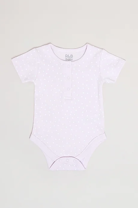أر أند بي 3 Pack Printed Bodysuits with Short Sleeves
