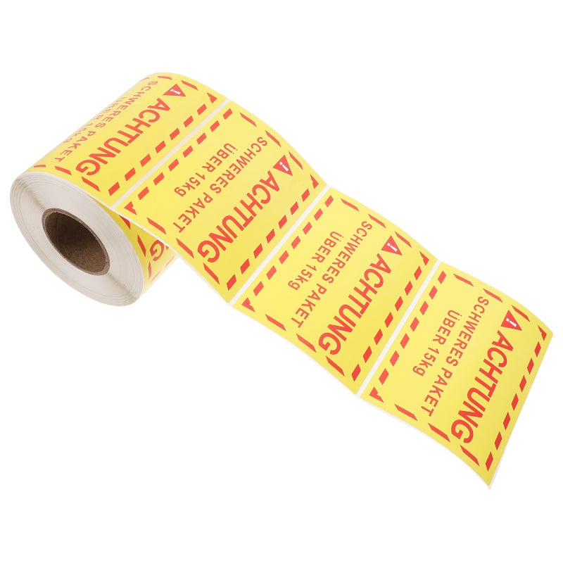 1 Roll/500Pcs Caution Heavy Shipping Stickers Yellow Heavy Lift with Care Warning Labels Heavy Special Handling Warehouse Label for Shipping and Packing - Image 5