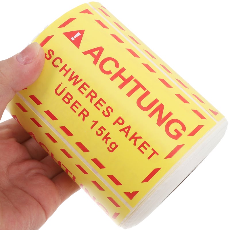 1 Roll/500Pcs Caution Heavy Shipping Stickers Yellow Heavy Lift with Care Warning Labels Heavy Special Handling Warehouse Label for Shipping and Packing - Image 3