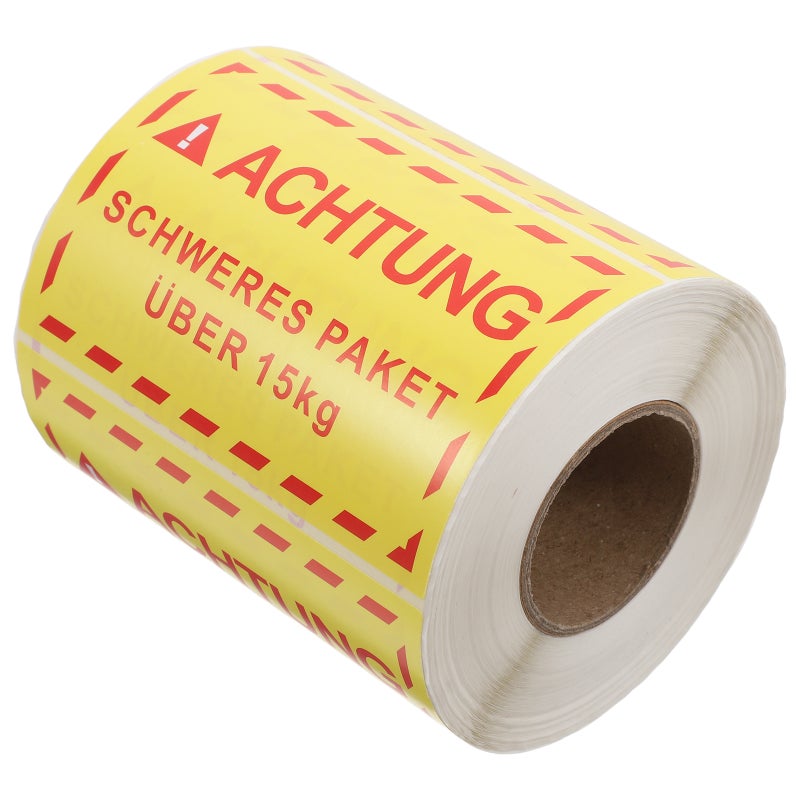 1 Roll/500Pcs Caution Heavy Shipping Stickers Yellow Heavy Lift with Care Warning Labels Heavy Special Handling Warehouse Label for Shipping and Packing - Image 1