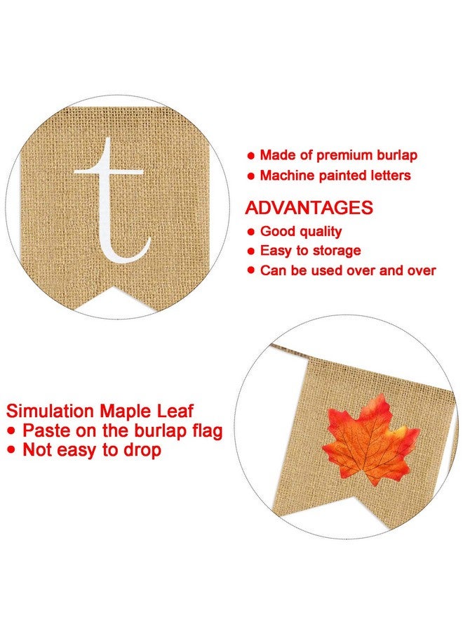 Partyprops Thankful Burlap Banner | Thankful Burlap Wall Banner| Thanksgiving Banner | Rustic Thanksgiving Decoration | Fall Banner| Thanksgiving Decor - Image 4