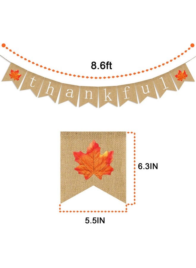 Partyprops Thankful Burlap Banner | Thankful Burlap Wall Banner| Thanksgiving Banner | Rustic Thanksgiving Decoration | Fall Banner| Thanksgiving Decor - Image 3