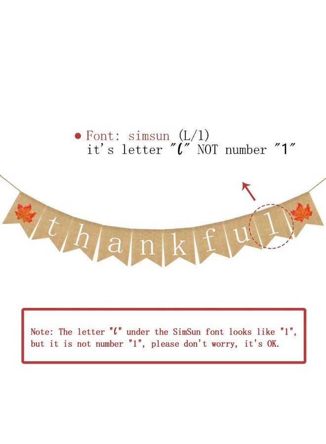 Partyprops Thankful Burlap Banner | Thankful Burlap Wall Banner| Thanksgiving Banner | Rustic Thanksgiving Decoration | Fall Banner| Thanksgiving Decor - Image 5