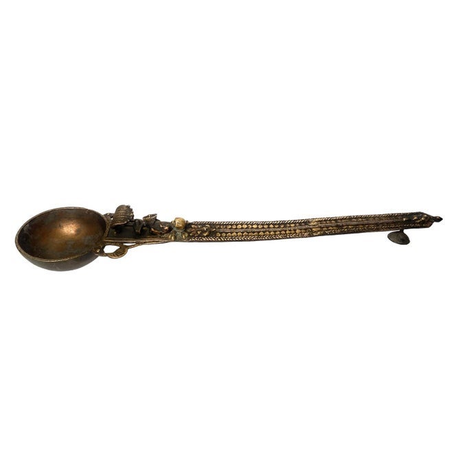 BRASS TEERTHA SPOONS ACHAMANI SPOON FOR HAVAN SPOONSBROWN 35 INCH 1 PIECE