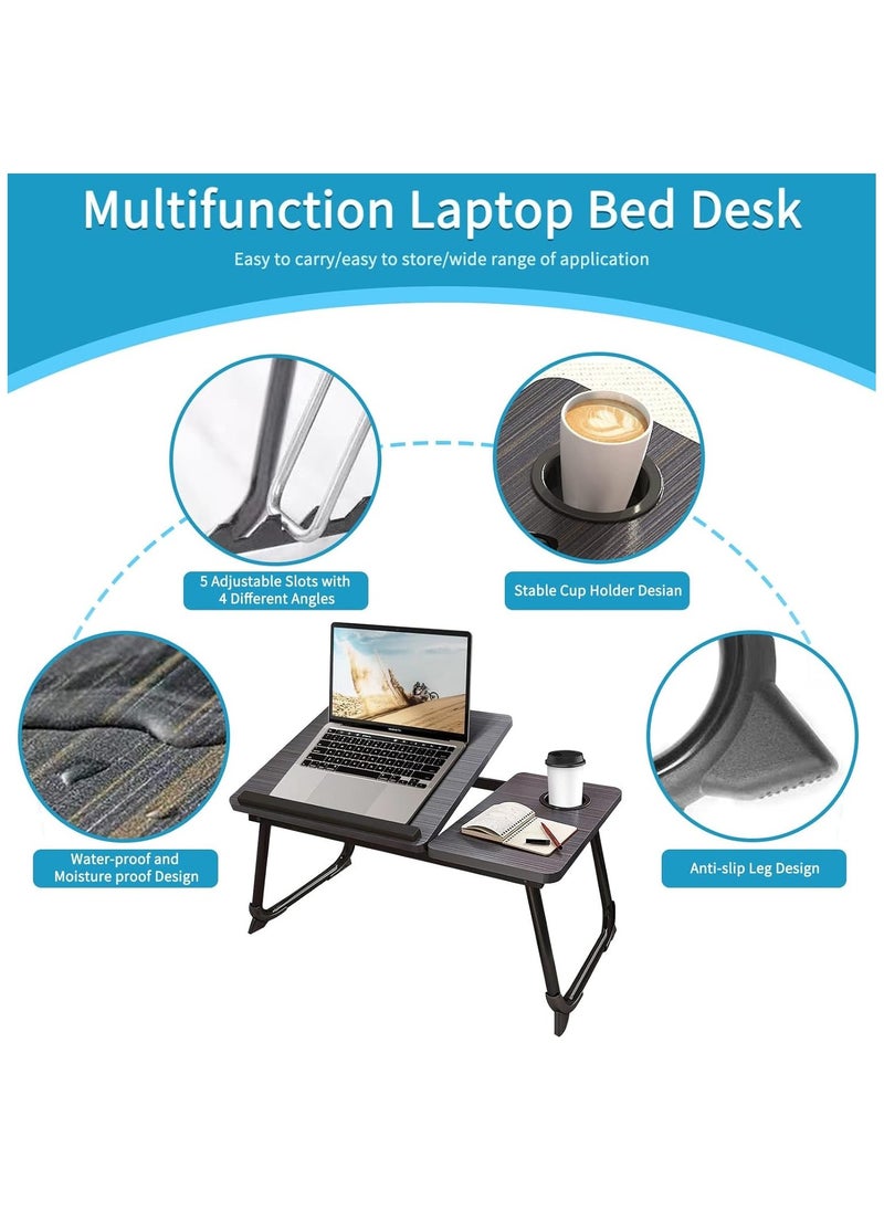 Vparty - Laptop Desk for Bed or Couch – Adjustable Laptop Stand with Cup Holder, Portable Bed Desk, Ergonomic Workstation for Home, Office, Reading, Writing, and Eating, Convenient Lap Desk for Comfortable Use - Image 1