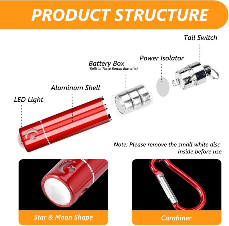 flintronic 14PCS Mini LED Keychain Flashlight Set - Portable Aluminium Torch for Outdoor Activities - Image 3