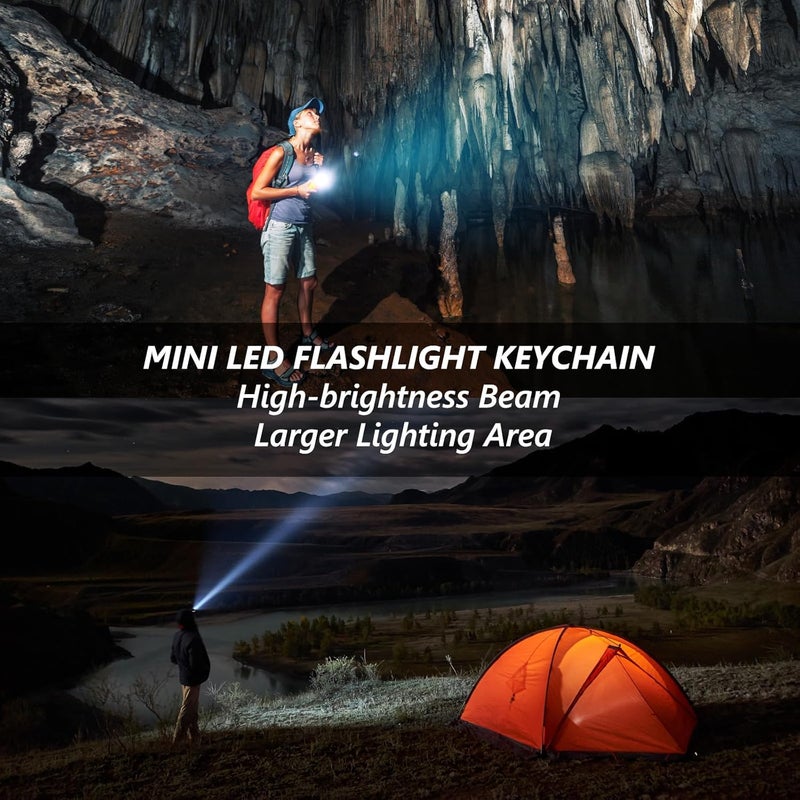 flintronic 14PCS Mini LED Keychain Flashlight Set - Portable Aluminium Torch for Outdoor Activities - Image 5