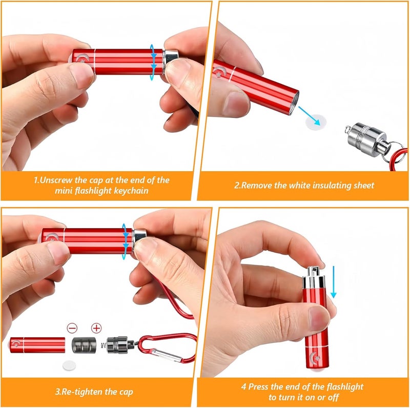 flintronic 14PCS Mini LED Keychain Flashlight Set - Portable Aluminium Torch for Outdoor Activities - Image 4
