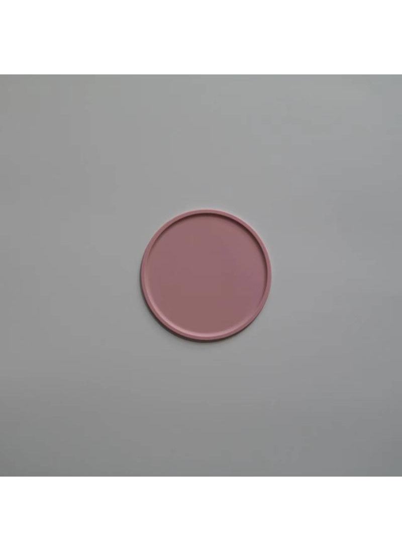 Y&D - Nordic Morandi Color Silicone Anti-overflow Coaster High Temperature Heat Insulation Pad Thickened Round Table Mat-Pink11*11*0.3cm - Image 1