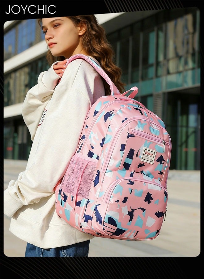 Joychic 3-Piece Nylon Water Resistant Travel Daypack Brief Durable Large Capacity School Backpack Set with Front Pocket for Middle High Students - Image 2