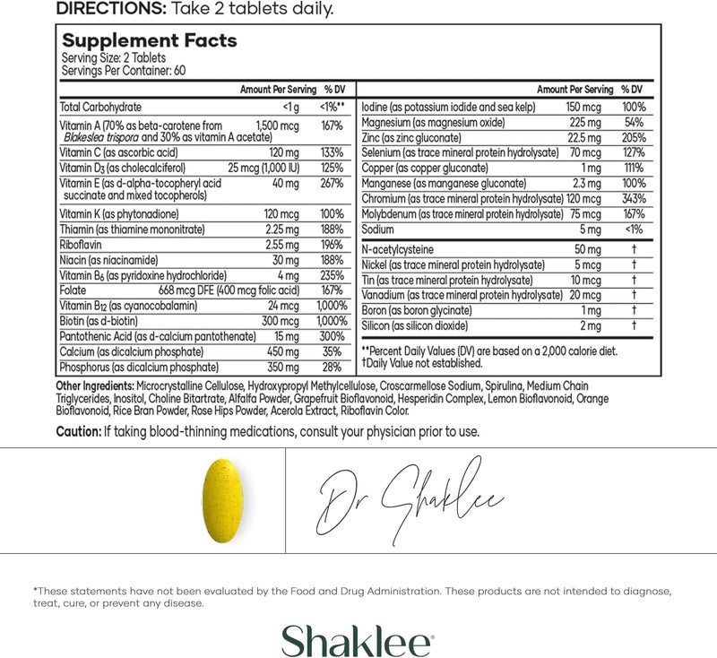 Shaklee VitaLea Gold with Vitamin K for Adults Over 50  HighPotency Formula for Heart Immune Bone and Joint Health  Supports Physical Energy  Healthy Aging  Essential Vitamins  120 Tablets - Image 3
