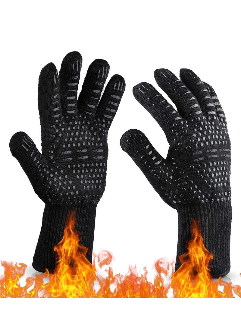 أوزيغالور 1472 درجة فهرنهايت مقاومة للحرارة للشواء، قفازات الشواء، قفازات فرن سيليكونية مانعة للانزلاق للاستخدام في المطبخ - Image 1