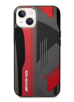 AMG iPhone 14 Case Transparent Double Layer Back Cover Expressive Graphic Design / Lifted Ring Case / Slim Profile / Easy Snap-On / Bumper Protection / Drop Protection - Black/Red  - Image 1