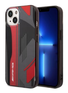 AMG iPhone 14 Case Transparent Double Layer Back Cover Expressive Graphic Design / Lifted Ring Case / Slim Profile / Easy Snap-On / Bumper Protection / Drop Protection - Black/Red  - Image 2