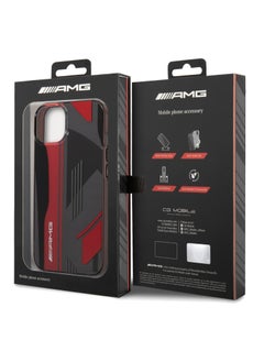 AMG iPhone 14 Case Transparent Double Layer Back Cover Expressive Graphic Design / Lifted Ring Case / Slim Profile / Easy Snap-On / Bumper Protection / Drop Protection - Black/Red  - Image 3