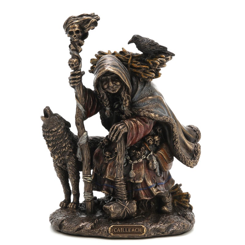 Veronese Design 7.25"" Tall Cailleach Nan Cruachan Folklore Divine Hag Resin Sculpture Bronze Finish - Image 1