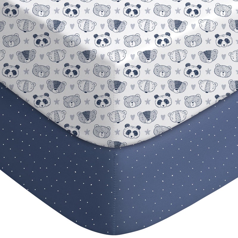YOOFOSS Yoofoss Baby Crib Sheets for Boys Girls Fitted Crib Sheet 2 Pack for Standard Crib and Toddler Mattress Super Soft Microfiber Baby Sheet 28x52x8inPanda
