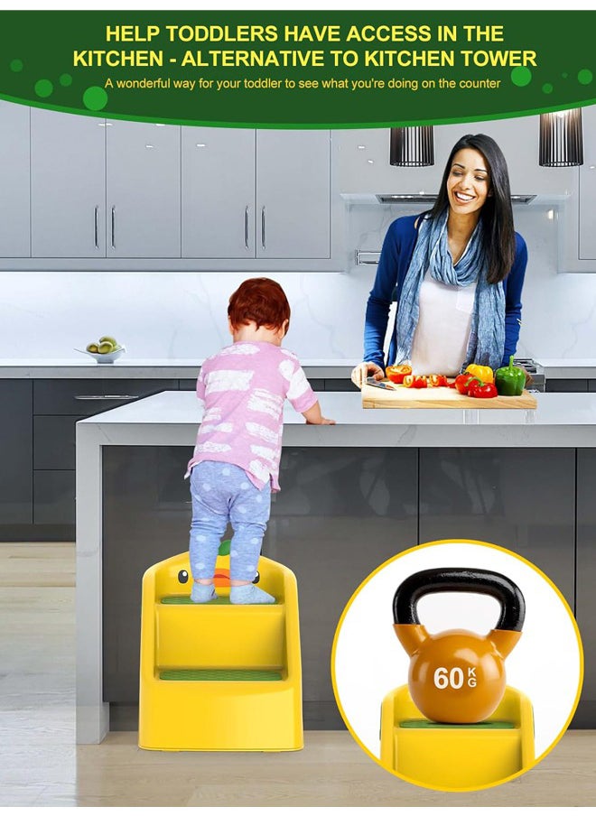 Hihonor Foldable 2 Baby  Step Stool 1 To 4 Years, Yellow  - Image 4