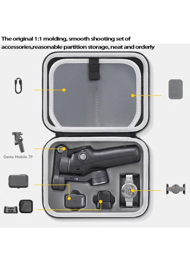 1pcs for Osmo Mobile 7P Case, Portable Storage Bag with Shoulder Strap for Dji Osmo Mobile 7/7P Gimbal Stabilizer Travel Carrying Case Hard Shell Protective Cover Accessories (Grey) - Image 4