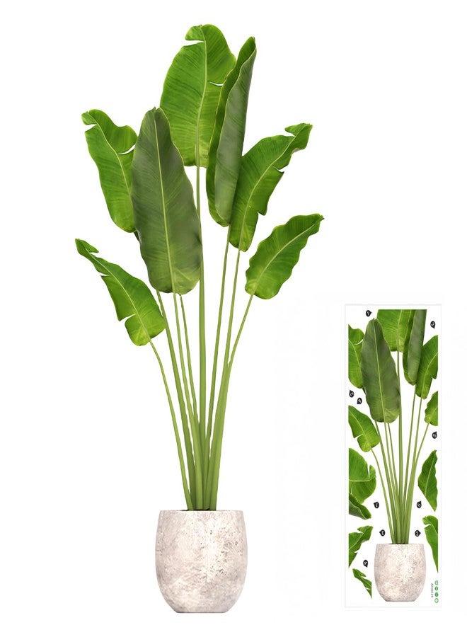YOLUFER 3D Potted Plant Wall Stickers, Removable Bonsai Decals, Wall Decal for Living Room, Bedroom,Office, Green - Image 1